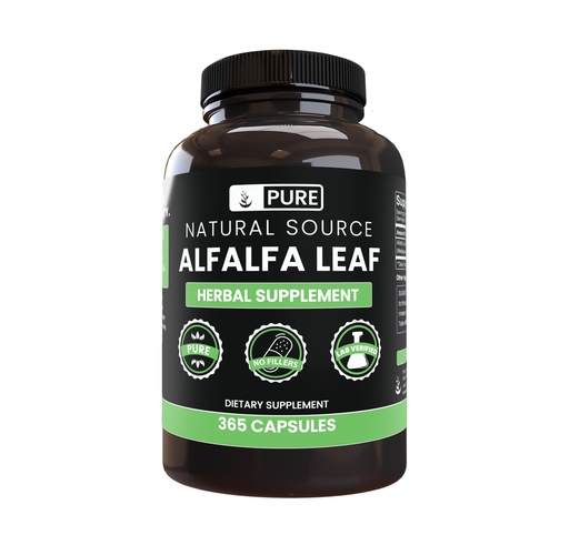 [BRSWYAL3AR5WMHYV] PURE ORIGINAL INGREDIENTS Alfalfa Leaf (365 Capsules) No Magnesium Or Rice Fillers, Always Pure, Lab Verified