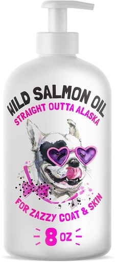 [BRSWYYY2O4HB6DQZ] Wild Alaskan Salmon Oil for Dogs & Cats - Pure Fish Omega 3 6 9 Liquid EPA DHA Fatty Acids - Skin & Coat Supplement - Supports Joint Function, Brain, Eye, Immune & Heart Health - Made in USA 8 oz