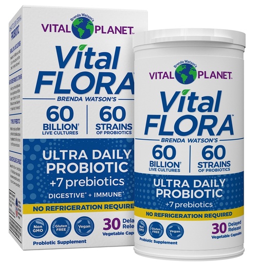 [BRSWGAY5DEPGOCIY] Vital Planet - Vital Flora Ultra Daily Probiotic 60 Billion CFU, 60 Diverse Strains, 7 Organic Prebiotics, Immune Support, Digestive Health Shelf Stable Probiotics for Women and Men 30 Capsules