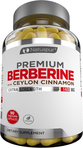 [BRSWGBQBAECAODLF] Premium Berberine HCL Plus Ceylan Cinnamon 1400mg – Supplément racine Berberine HCI