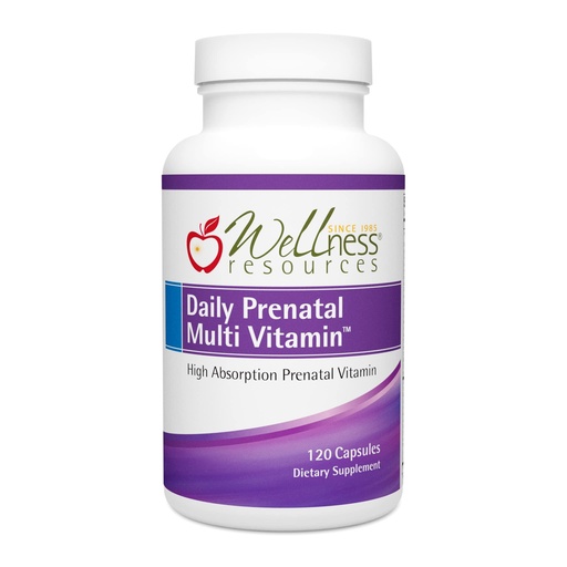 [BRSWGZAYCN6WCFLL] Wellness Resources Daily Prenatal Multi Vitamin - Methylated Folate Zinc Iron Bisglycinate Choline & Key Nutrients - Natural Prenatal Postnatal Postpartum Vitamins for Women - 120 Caps