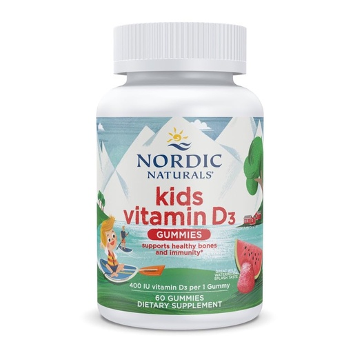 [BRSWKFQIBAABY2A5] Nordic Naturals Vitamin D3 Gummies - 400 Iu Chewable For Kids | Cholecalciferol Vitamin D3 For Bone Health, Healthy Immunity - Wild Watermelon Splash, Vegetarian - 60 Gummies