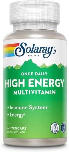 [BRSWIYT3OMAGID3I] SOLARAY Once Daily High Energy Multivitamin, Iron Free, Immune System and Energy Support, Whole Food and Herb Base Ingredients, Men’s and Women’s Multi Vitamin, 60 Servings, 60 VegCaps
