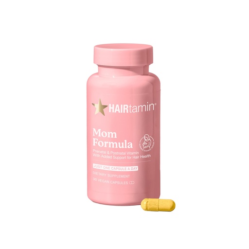 [BRSWGGAHCN5GY3TA] HAIRtamin MOM Vegan Prenatal & Postnatal Multivitamin Supplement & Hair Vitamin Pregnancy, Postpartum, Breastfeeding Probiotic One-a-Day Hair Vitamins with Biotin, Zinc, Iron (30 Counts)