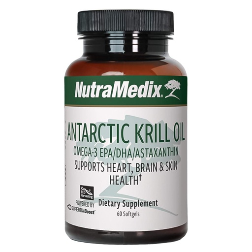 [BRSWYBANO5YBQC3H] NutraMedix Antarctic Krill Oil 500mg - Fish Oil Supplement - Omega-3s (EPA & DHA) + Astaxanthin - Red Krill Supplement for Joint, Immune, Heart, Liver & Brain Health Support (60 Softgels)
