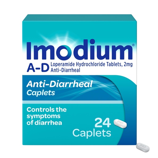 [BRSWKEY2BIEAG3L2] Imodium A-D Diarrhea Relief Caplets with Loperamide HCl, Anti Diarrheal Medicine to Help Control Symptoms of Diarrhea Due to Acute, Traveler's Diarrhea, 24 Count