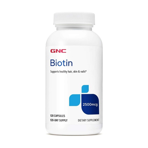 [BRSWIEIOA4PGCCD4] GNC Biotin 2500mcg Supplement, Supports Healthy Hair, Skin and Nails, 120 Servings