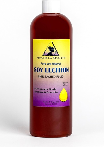 [BRSWGY33OIAQODYU] Lecithin Soy Unbleached Fluid Liquid Emulsifier Emollient Stabilizer Pure 16 oz