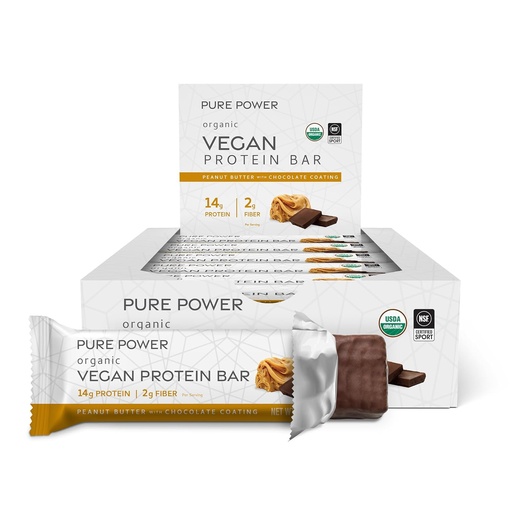 [BRSWYYAFCICR4ET4] Dr. Mercola Pure Power Peanut Butter Protein Bars, 12 Servings, non GMO, Soy Free, Gluten Free, Vegan Protein Bars
