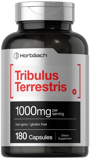 [BRSRMHD7CV5AAFIZ] Horbaach Tribulus Terrestris for Men | 1000mg | 180 Capsules | Extract Supplement | Non-GMO and Gluten Free