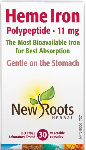 [BRSWGYYDPIFQGAYZ] NEW ROOTS HERBAL Heme Iron 30 Capsules