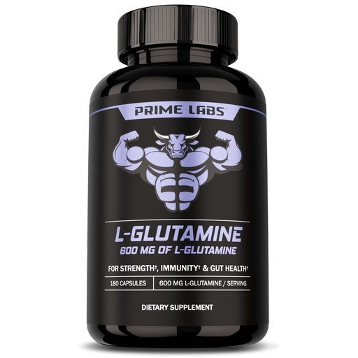 [BRSRAFIYPIAWMA3U] Prime Labs L Glutamine Capsules 600mg - Supports Strength, Muscle Recovery, Immunity, & Gut Health - Amino Acid Supplement - for Men & Women