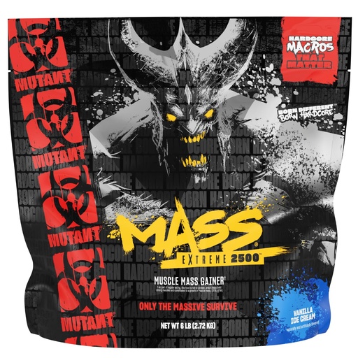 [BRSW2FD4CF4BMCLH] Mutant Mass Extreme Gainer Protein Powder – High Calorie Weight Gainer with Whey Protein & BCAAs for Muscle Mass & Weight Gain - Vanilla Ice Cream 6 lbs