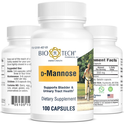 [BRSWIZQBDN6GCYDO] Bio-Tech Pharmacal D-Mannose, Supports Bladder and Urinary Tract Health (100 Count)