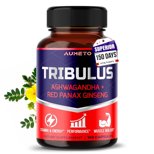 [BRSRMCYRPN4BYGT6] Tribulus Terrestris 98% Saponins - Enhanced 12-in-1 Formula with Yohimbine, Red Panax Ginseng, Ashwagandha for Boosting Energy, Stamina & Endurance*