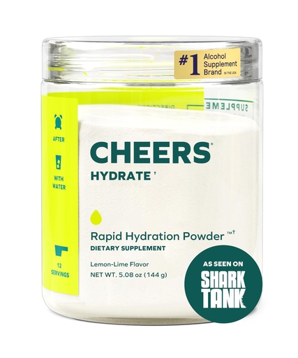 [BRSWKELRPINBO3QV] Cheers Hydrate | Oral Rehydration Solution | Electrolytes for Rapid Hydration | Lemon Lime Flavor | 12 Servings | Electrolyte Supplement with Sodium, Potassium, Glucose