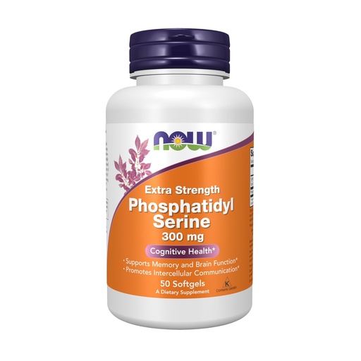 [BRSWKHD3OUHGYYDO] NOW Supplements, Phosphatidyl Serine 300 mg, Extra Strength, with Phospholipid compound derived from Soy Lecithin, 50 Softgels
