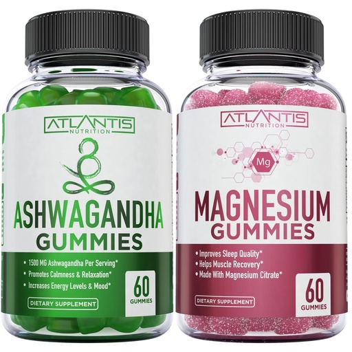 [BRSW2HAZBAFGODTH] Ashwagandha & Magnesium Gummies for Improved Sleep & Strengthened Body Functions. Ashwagandha Boosts Mood & Energy - Magnesium Helps Recover Muscles & Relieves Cramps - Vegan
