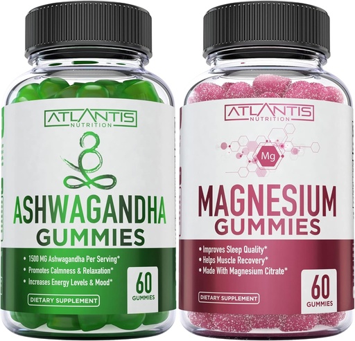 [BRSW2HAZBAFGODTH] Ashwagandha " Magnesium Gummies for improved sleep " Strengthened Body Functions. Ashwagandha Boosts Mood ' Energy - Magnesium helps Recover Muscles ' Relieves Cramps - Vegan