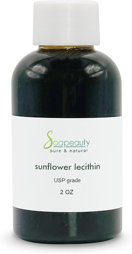 [BRSWYZ35O4JQM2AU] SUNFLOWER LECITHIN Liquid Oil | Cold Pressed Unrefined | USP Grade Unbleached 100% Pure Natural Sunflower Lecithin Oil | Skin Moisturizer, Soap Making, Lotion | 2 fl oz
