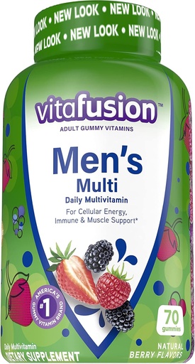 [BRSWIB3ZOYMQCH3M] Vitafusion Men's Daily Multivitamin Gummy 70 ea