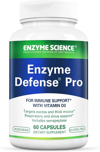 [BRSWI2T6AUFWOGTI] Enzyme Science Enzyme Defense Pro, 60 קפסולות - Immunity Support Supplement - פורמולה עם ויטמין D3, L-Lysine, Calcium ו-Protease-Enzyme Digest תמיכה - מערכת החיסון - מערכת החיסון
