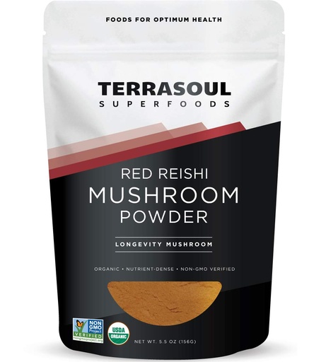 [BRSWIFIMBMBA2ELO] Terrasoul Superfoods Organic Reishi Mushroom Powder (4:1 Extract), 5.5 Oz, Immune Support, Stress Relief, Better Sleep, Embrace the Power of Adaptogenic Mushrooms