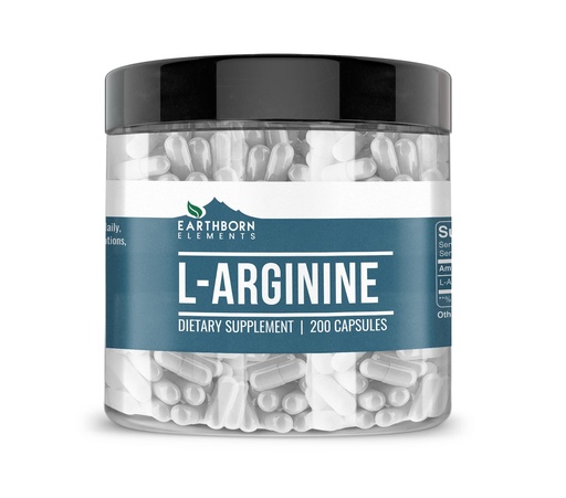 [BRSW2ZT6AEHGMALA] Earthborn Elements L-Arginine Pure & Undiluted, No Additives (200 Capsules)