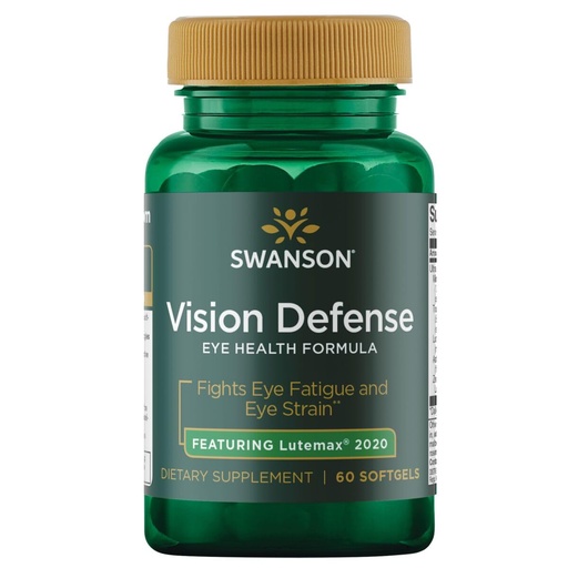 [BRSWGFACOQCAMH3G] Swanson Vision Defense Antioxidant Vision Health Supplement Lutein Zeaxanthin Astaxanthin Broccoli Extract Bilberry Extract 60 Softgels Sgels