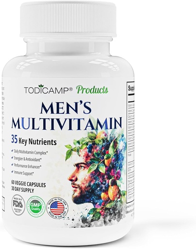 [BRSW2FD5CMPRGHTA] Men 's Multivitamin & Ásványi Komplex Plant- alapú kivonatok - Multivitamin férfiaknak javítja az általános egészség, antioxidáns és természetes test támogatása - 60 kapszula - 30 napos ellátás