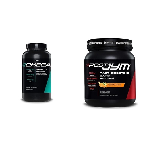 [BRSRAYYYBEFQYHQ7] Omega JYM Fish Oil 2800mg & Post JYM Fast Carbs for Muscle Growth & Recovery
