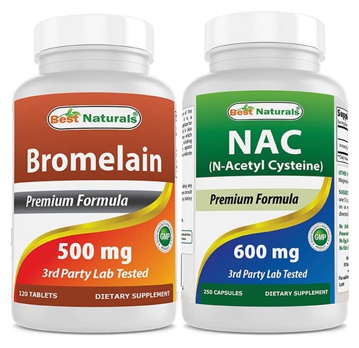 [BRSRMCQEAUCQ4DL2] Best Naturals Bromelain 500 mg & NAC 600 mg