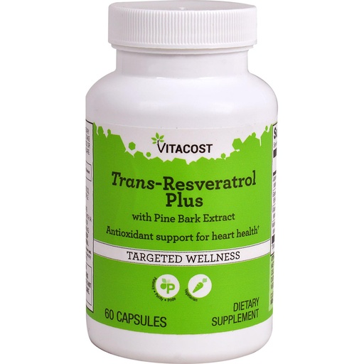 [BRSWIZY3OQPAGEAZ] Vitacost Trans-Resveratrol Plus, 60 Capsules