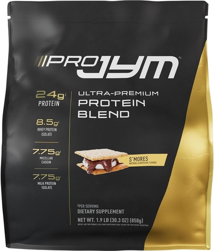 [BRSROZYTAUAQACLL] JYM Supplement Science Pro JYM S'Mores Protein Powder - Whey Protein Isolates, Casein, & Milk Protein, Lean Muscle Building for Men & Women, 22 Servings
