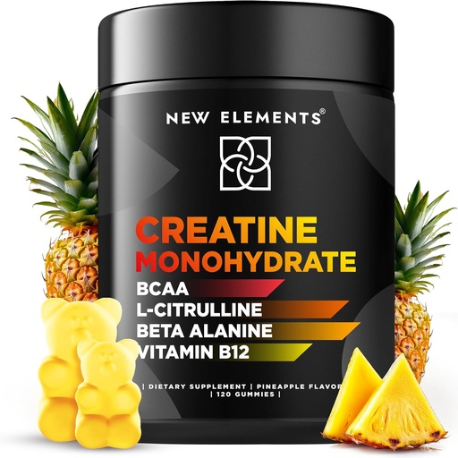 [BRSROAAZBACB4HI2] Creatine Monohydrate Gummies 5mg with BCAA L-Citrulline Beta Alanine & Vitamin B12 | The Ultimate Energy Booster