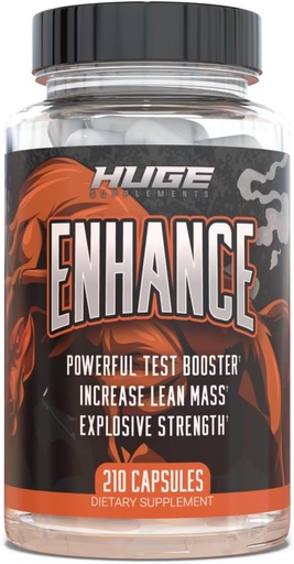 [BRSW2YANAEAWCH3U] Huge Supplements Enhance - Natural Testosterone Booster for Men - Increase Strength, Size & Stamina - 240 Capsules