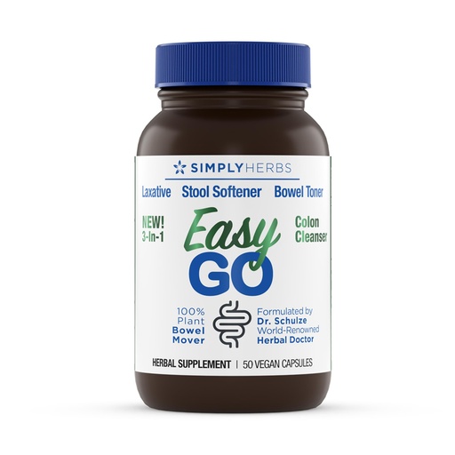 [BRSW2YY6OIMQM3LA] Simply Herbs Easy Go Bowel Mover - Adult Cleansing Supplement for Colon Health Support - Bowel Movement Aid - Stool Softener - Daily-Use Laxative - Plant-Based Ingredients - Vegan - 50 Count