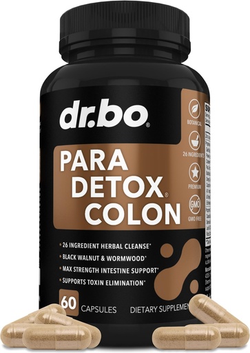 [BRSROEAFOUMBACQ6] Colon Cleanse Pills Body Detox - Intestinal Guard Cleanser for Stomach - Natural Weight Flush Cleaner Supplement Complex, Women Men Kids, Herbal Wormwood Black Walnut Clove - Gut Loss Health Capsules
