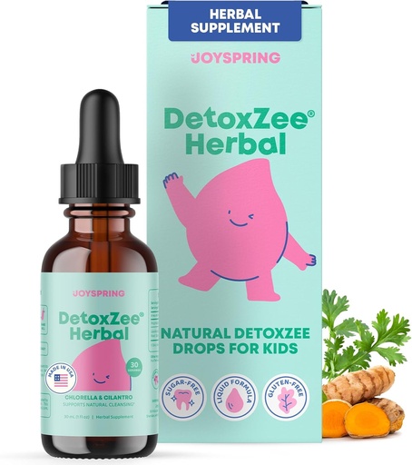 [BRSRAZINAEHGM23F] Détox à base de plantes de JoySpring pour enfants – Nettoyage d'extrait de cilantro pour soutenir le discours et améliorer le comportement – Détox naturel avec Cilantro - 1 fl oz (30 portions)
