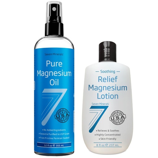 [BRSROBT3BUCGC3Q7] Seven Minerals Pure Magnesium Oil & Soothing Relief Magnesium Lotion