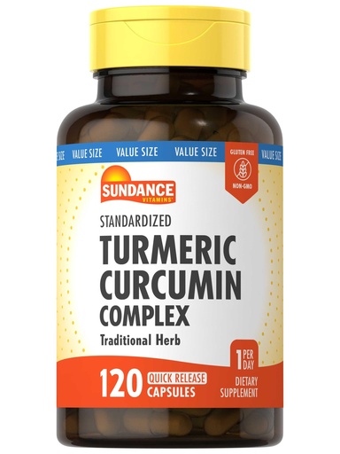 [BRSROA34BF5AA3TJ] Sundance Turmeric Curcumin Complex | 120 Capsules | with Black Pepper Extract | Traditional Herb | Non-GMO and Gluten Free Supplement