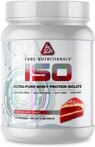 [BRSWYED5OYDRGC3X] Core Nutritionals ISO, 100% Micro Filtered, Zero Artificial Fillers, 25g Whey Protein Isolate, 32 Servings (Red Velvet)