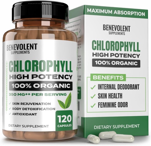 [BRSROC3YPMAQ4AY4] Benevolent chlorophyll Capsules 350mg - 100% tự nhiên + super chlorophyll 20x Potency Concentration for Emst, Immune Suppies, Immune Dedorant, kin Health, Non-GMO, 120 Capsules