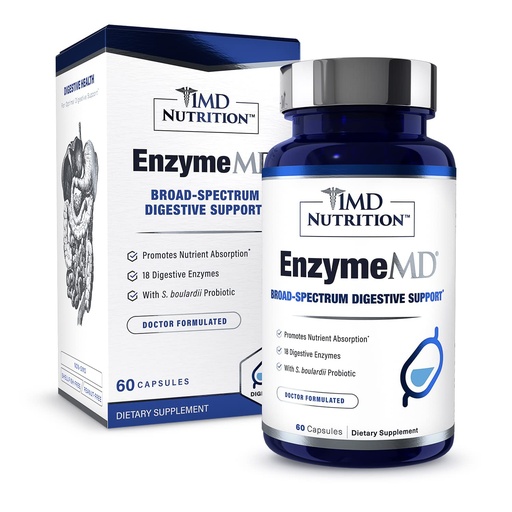[BRSWGBIFBV4AM3Y6] 1MD Nutrition EnzymeMD - Digestive Enzymes Supplement - Doctor Formulated | 18 Plant-Based Enzymes - Gas & Bloating Support | 60 Capsules