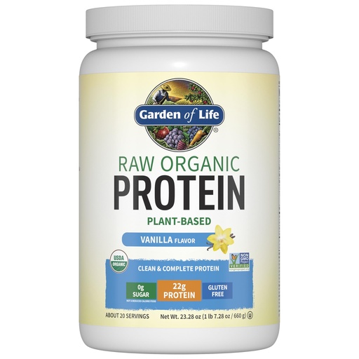 [BRSWIZI2DIOWGFLC] Garden of Life Protein Powder, Vegan Protein Powder, BCAA, Probiotics & Digestive Enzymes, Gluten & Lactose Free, Vanilla, 23.28 Ounce