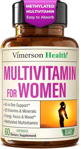 [BRSWKFQBBADAO2TC] Multivitamin for Women – Methylated Womens Multivitamins & Multiminerals Capsules with Vitamin B12, A, D, C, Zinc, Magnesium & More for Complete Daily Support – Trusted Bioavailable Vitamins for Women
