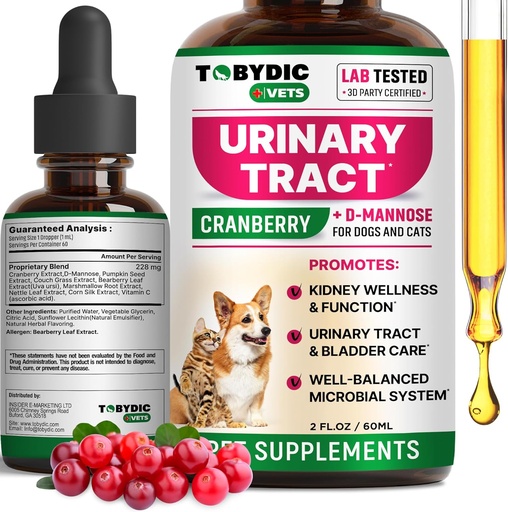 [BRSROGD3BYCBMF3J] Cat " Dog Natural UTI Medicine " Urinary Tract Infection Treatment with Cranberry - Kidney + Bladder Support supplement - Best Prevention for Urine Incontinence " Bladder Stones - Pet Renal Health