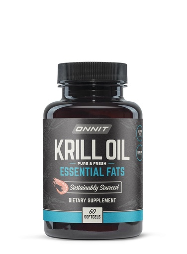 [BRSWIFI5OMHBKCT4] ONNIT Antarctic Krill Oil Soft Gels, IGEN™ Non-GMO Tested Dietary Supplement with Omega-3s, EPA, Astaxanthin & Phospholipids for Cognitive, Cardiovascular & Joint Health, 1000mg Per Serving, 60 Count