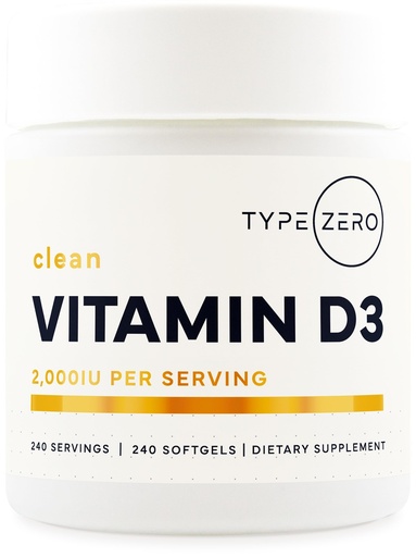 [BRSROYI2OQHB6ADU] Type Zero Vitamin D3 2000 iu, 240 Softgels - Non-GMO & Gluten Free