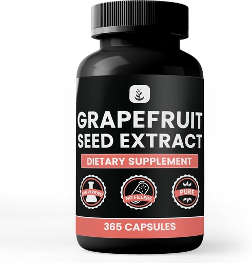 [BRSRMGIHC4IRM2T6] PURE ORIGINAL INGREDIENTS Grapefruit Seed Extract (365 Capsules) No Magnesium Or Rice Fillers, Always Pure, Lab Verified
